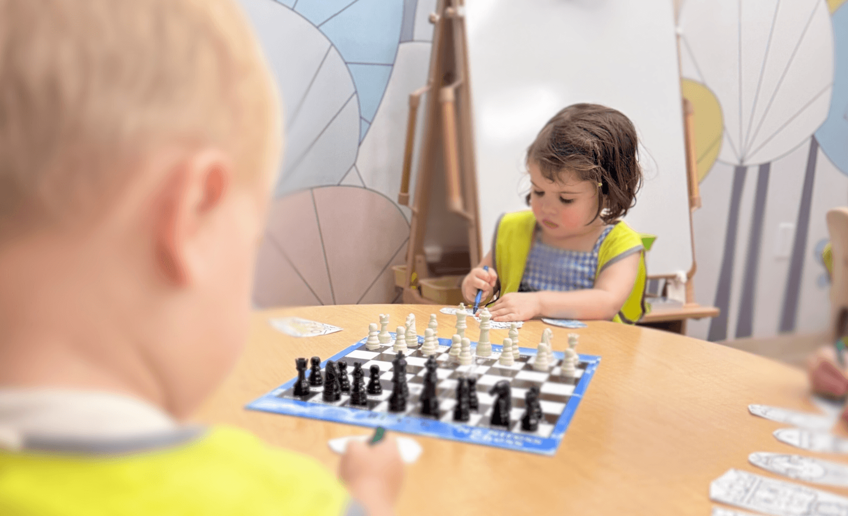 Child engaged in Chess activity